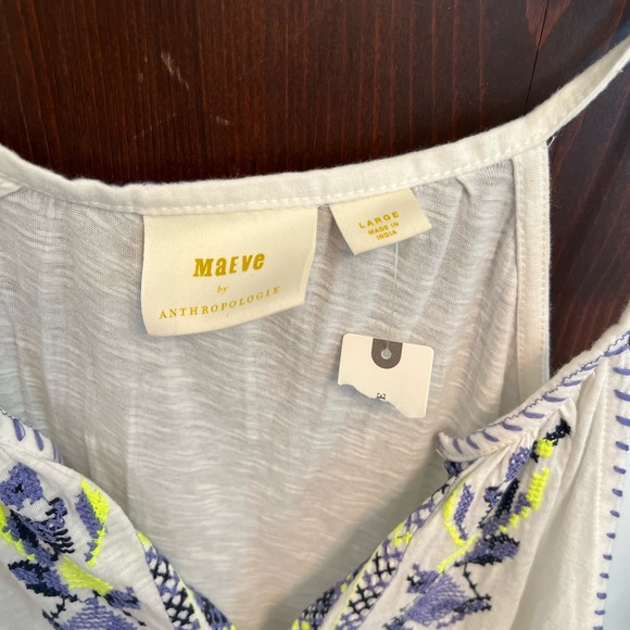 Maeve Anthropologie Peplum Embroidered Tank - Large - Picture 2 of 5